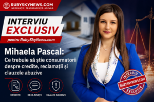 VIDEO/ INTERVIU EXCLUSIV pentru RubySkyNews.com | Mihaela Pascal: Ce trebuie să știe consumatorii despre credite, reclamații și clauzele abuzive