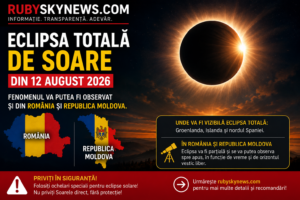 Eclipsa totală de Soare din 12 august 2026: Fenomenul va putea fi observat și din România și Republica Moldova. La ce oră începe spectacolul ceresc
