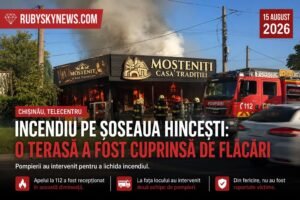 VIDEO/ Incendiu în Telecentru: O terasă de pe șoseaua Hîncești a fost cuprinsă de flăcări în această dimineață