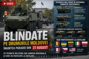 VIDEO/ Blindate pe drumurile Moldovei înaintea paradei din 27 august. Ce tehnică militară are Armata Națională și cine va participa la defilare