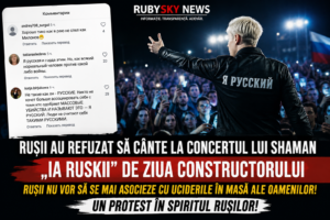VIDEO/ Rușii au refuzat să cânte alături de Shaman „Я русский” (eu sunt rus) la concertul dedicat Zilei Constructorului. Rușii nu mai vor să fie asociați cu războiul și cu uciderea în masă a oamenilor.