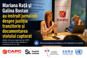Mariana Rață și Galina Bostan au instruit jurnaliști despre justiția tranzitorie și documentarea statului capturat
